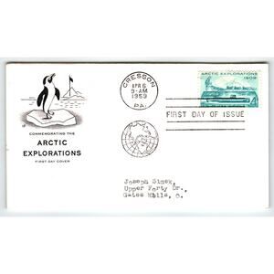 Scott #1106 1959 Arctic Explorations First Day Cover FDC Cresson PA Penguin Ice